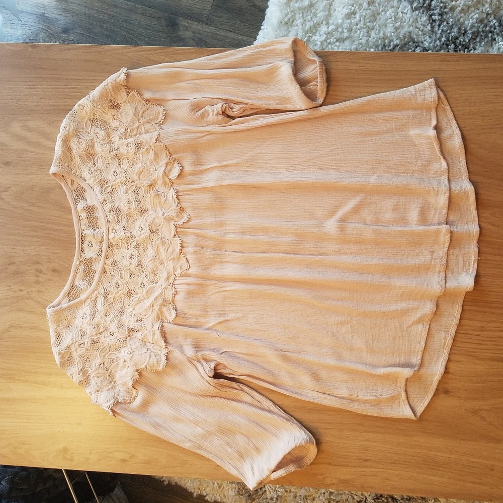 Pink floral blouse